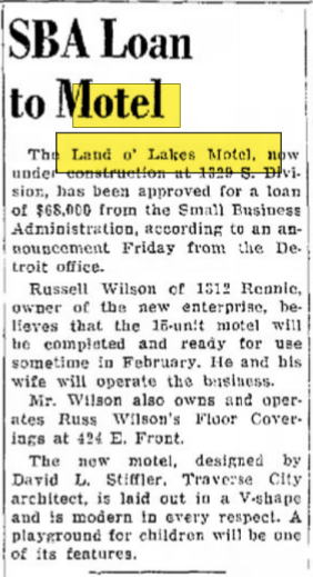 Land O Lakes Motel - Sba Loan Received In 1961 (newer photo)